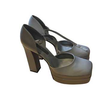 Charles & Keith Cunky Silver Platform High Heels S