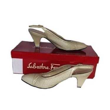 Salvatore Ferragamo taupe slingback 7