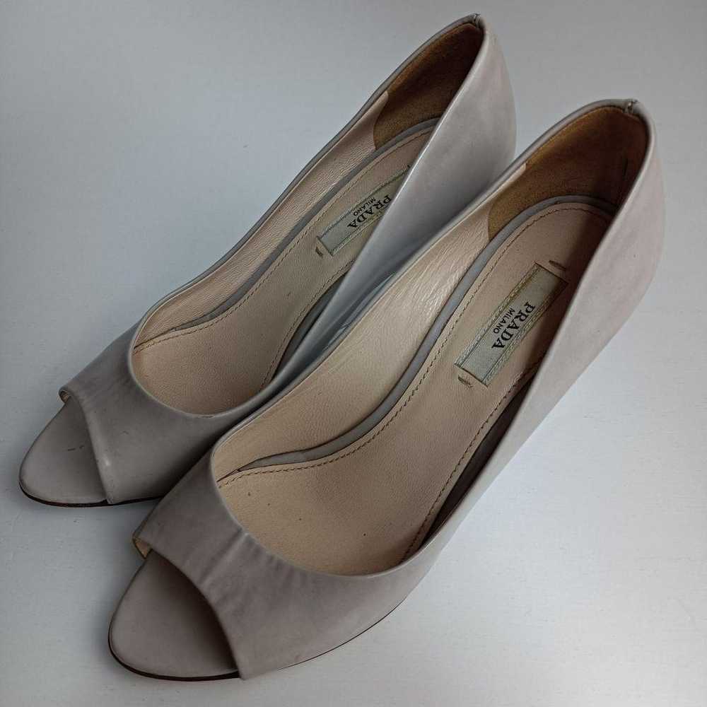 PRADA Clear Wedge Sole Open Toe Pumps - image 2