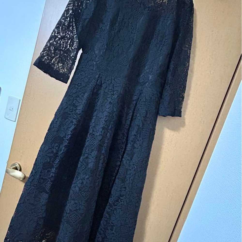 Lace Ladies Black Lace Long Sleeve Long Dress - image 1