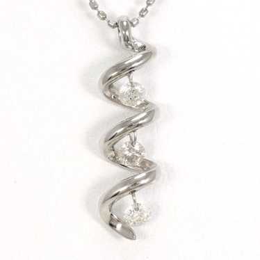 Other LuxUness K18 White Gold Diamond Necklace Met