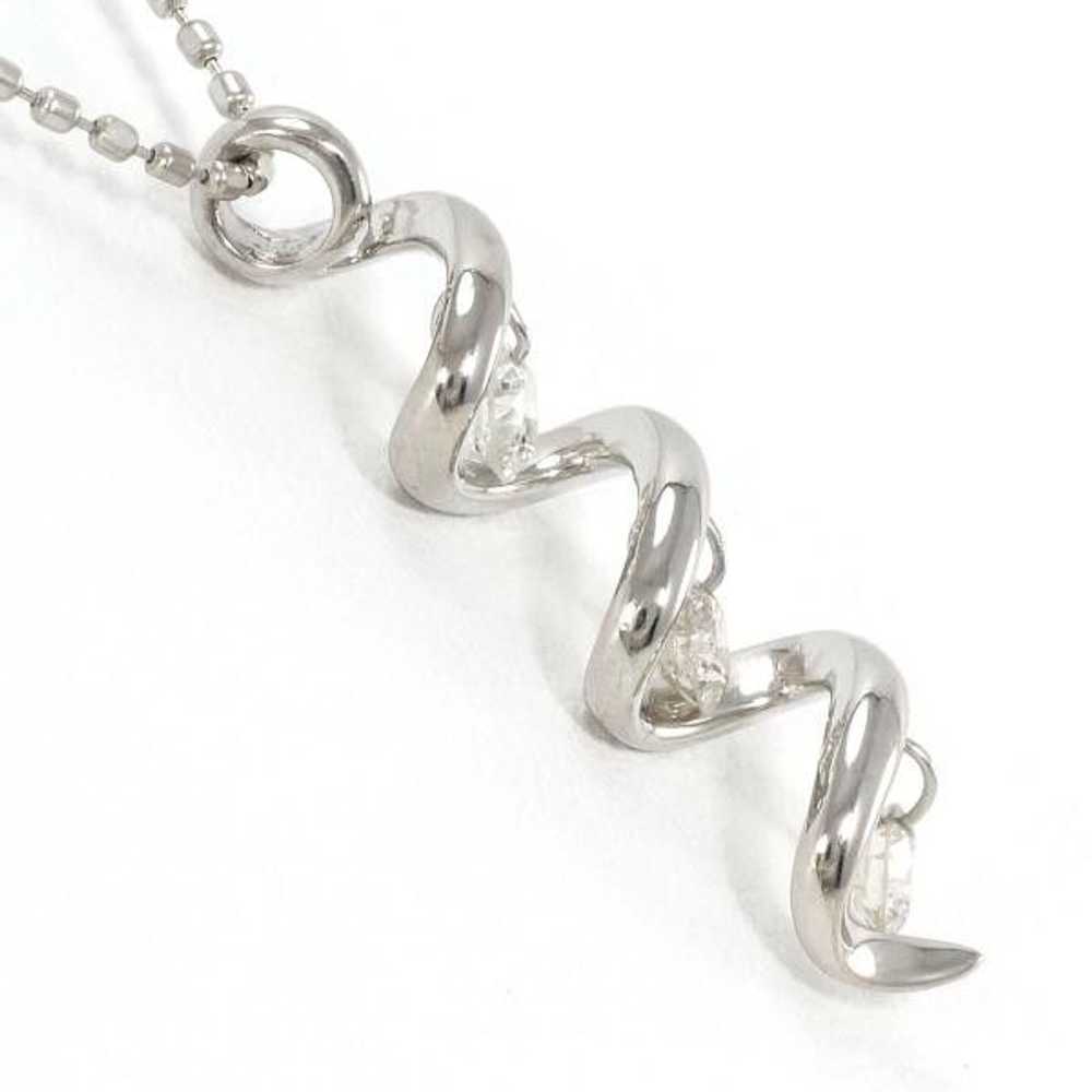 Other LuxUness K18 White Gold Diamond Necklace Me… - image 2