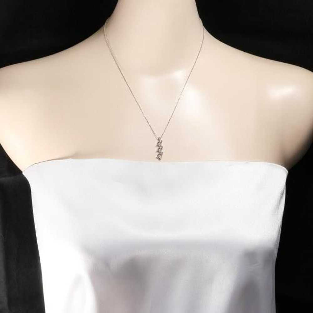 Other LuxUness K18 White Gold Diamond Necklace Me… - image 3