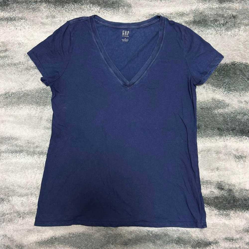 GAP Gap T-shirt short sleeve plain V-neck America… - image 1