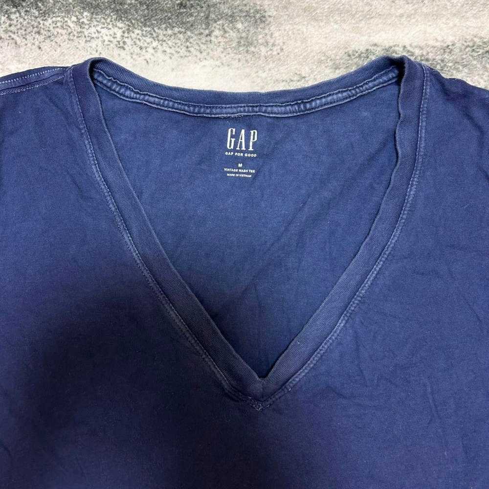 GAP Gap T-shirt short sleeve plain V-neck America… - image 3