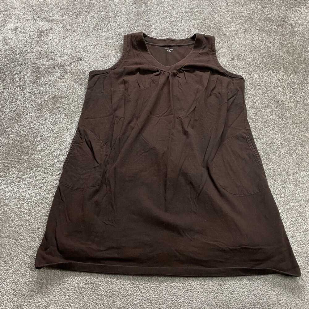 Lands' End T-Shirt Dress Womens XL Brown Sleevele… - image 1