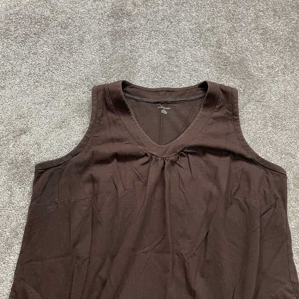 Lands' End T-Shirt Dress Womens XL Brown Sleevele… - image 3