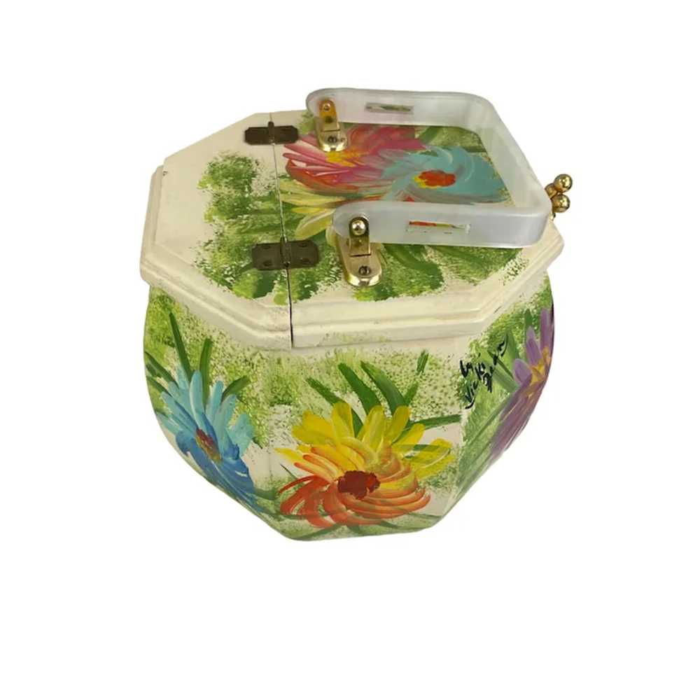 Vintage Vicki Jean Hand-Painted Octagonal Purse f… - image 4