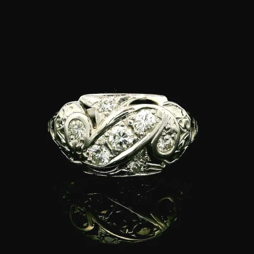 Vintage 14k White Gold 0.30ctw High Quality Diamo… - image 2