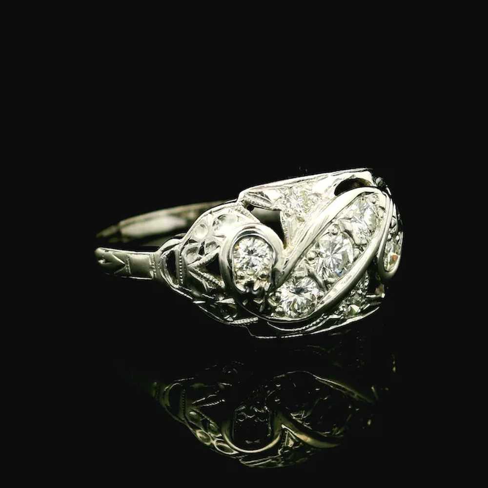 Vintage 14k White Gold 0.30ctw High Quality Diamo… - image 4