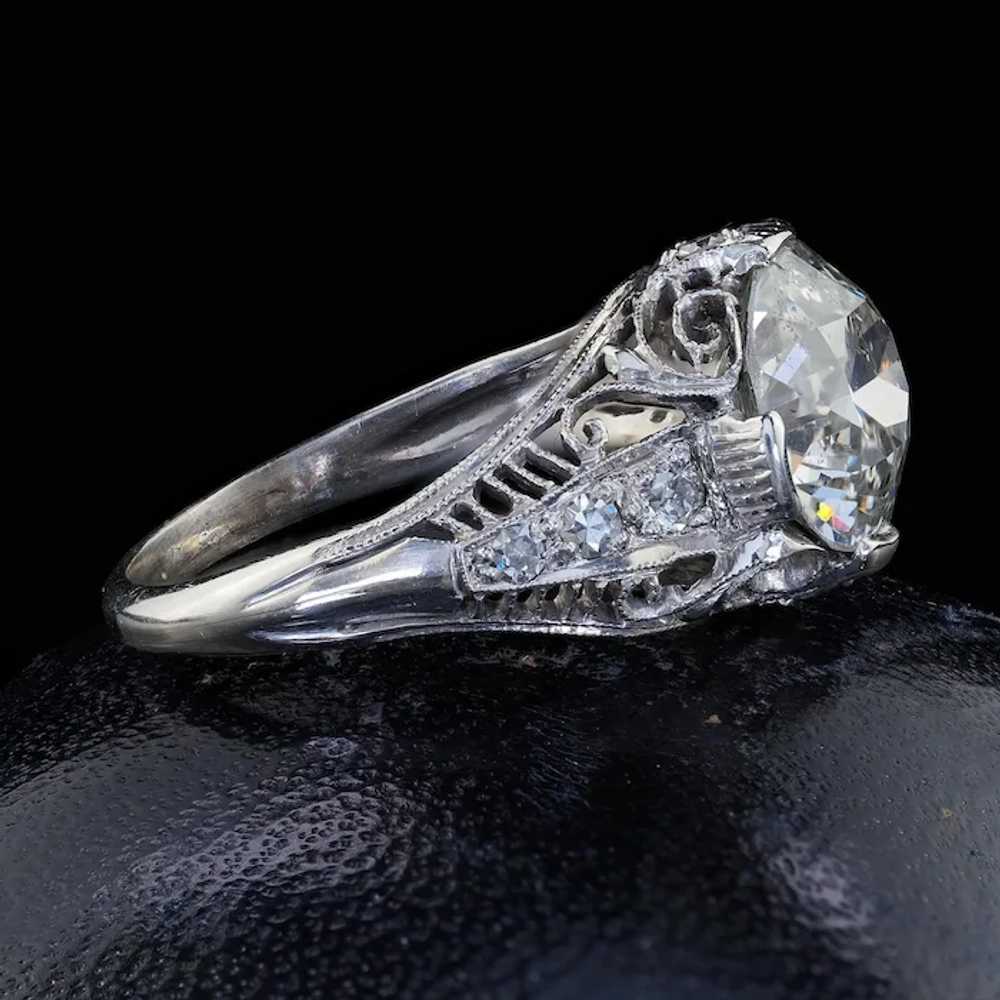 Antique Art Deco Platinum Old European Diamond En… - image 3