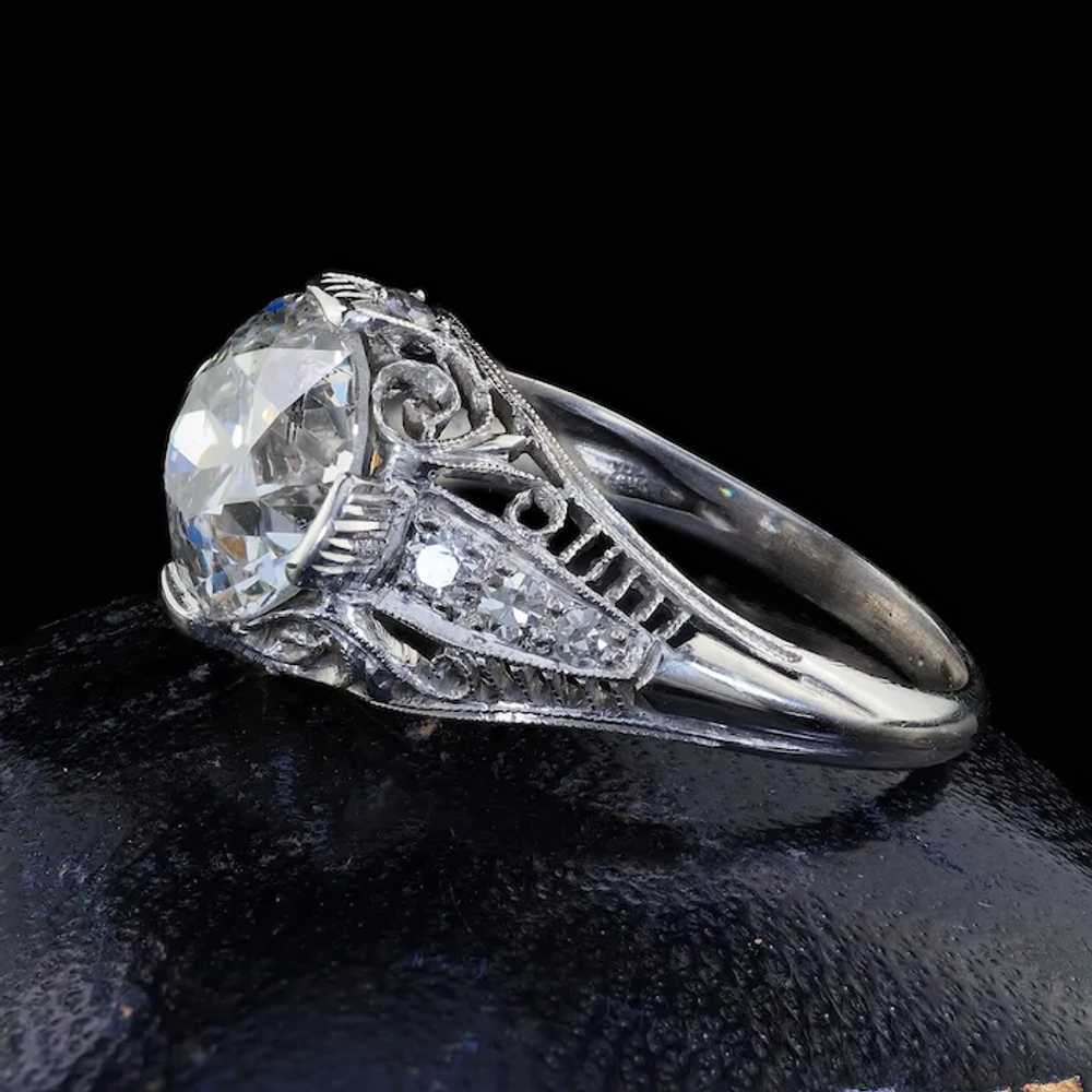 Antique Art Deco Platinum Old European Diamond En… - image 4