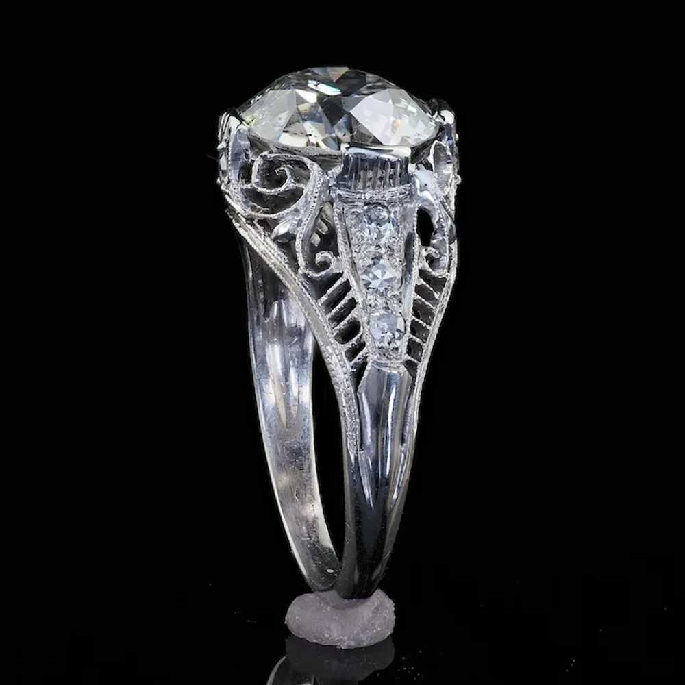 Antique Art Deco Platinum Old European Diamond En… - image 7