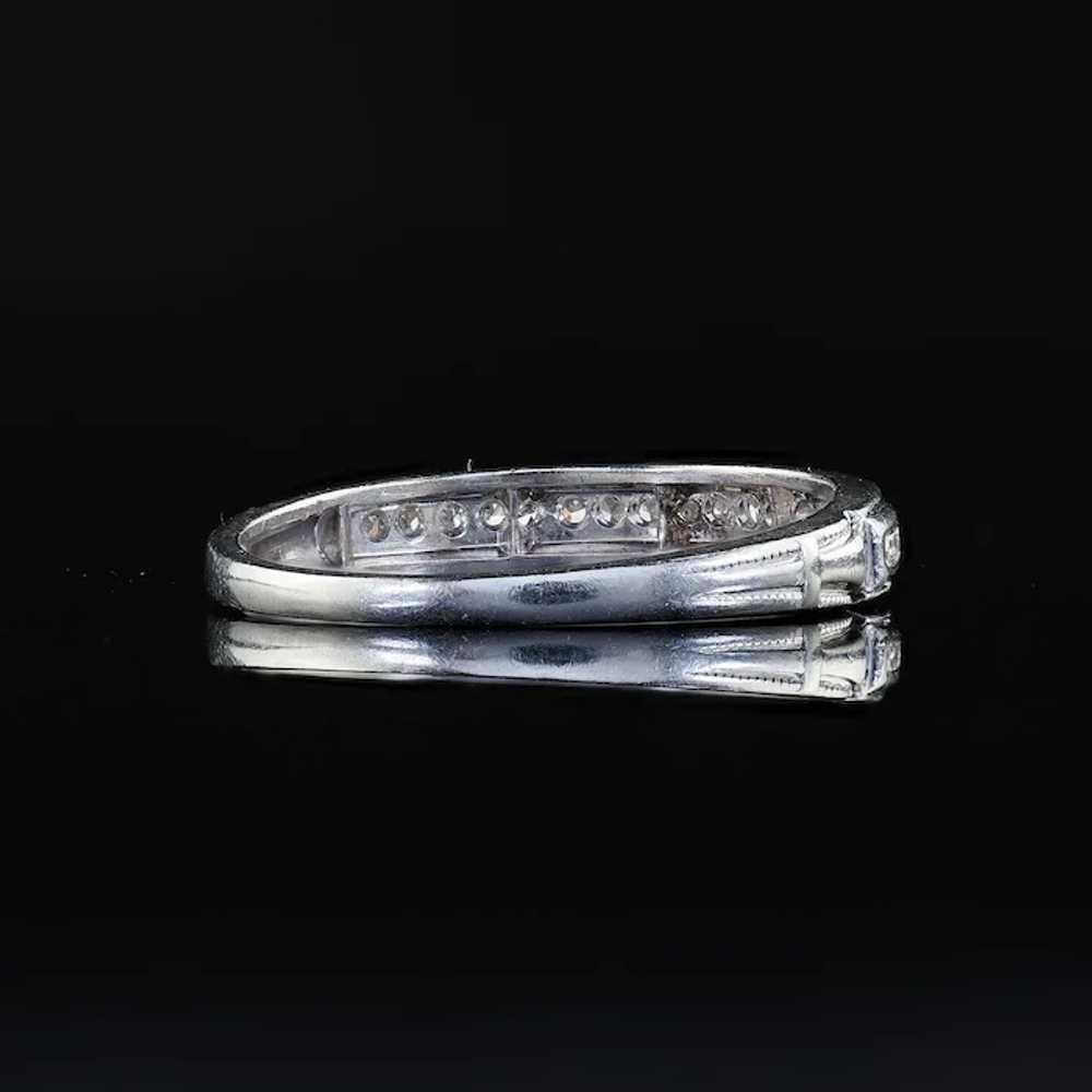 Antique Art Deco Platinum Single Cut Diamond Engr… - image 6