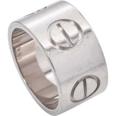 Cartier 18K White Gold Wide Love Ring - image 1