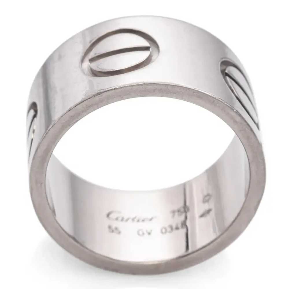 Cartier 18K White Gold Wide Love Ring - image 4