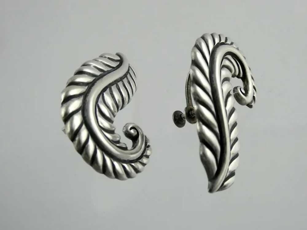 Mexico Los Castillo Sterling Silver Feather Leaf … - image 10