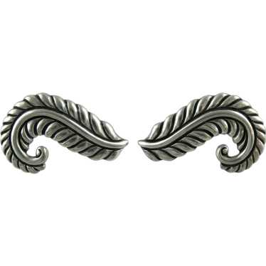 Mexico Los Castillo Sterling Silver Feather Leaf … - image 1