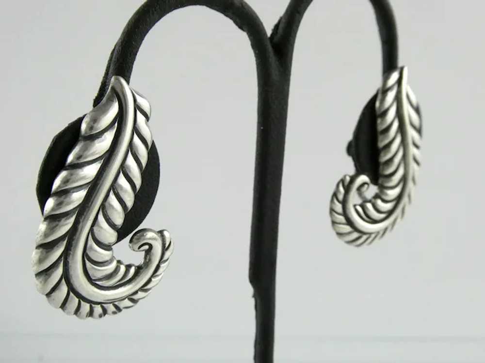 Mexico Los Castillo Sterling Silver Feather Leaf … - image 3