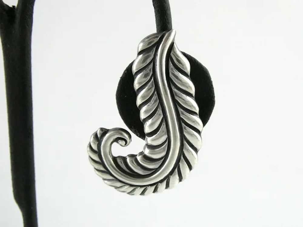 Mexico Los Castillo Sterling Silver Feather Leaf … - image 6