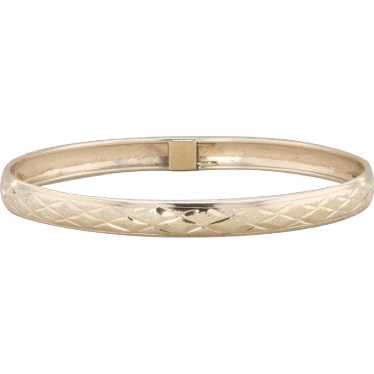 10k Yellow Gold Textured 6.3mm Bangle 4.2g - image 1