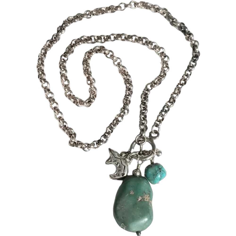 Shube Dakota southwest sterling necklace turquois… - image 1