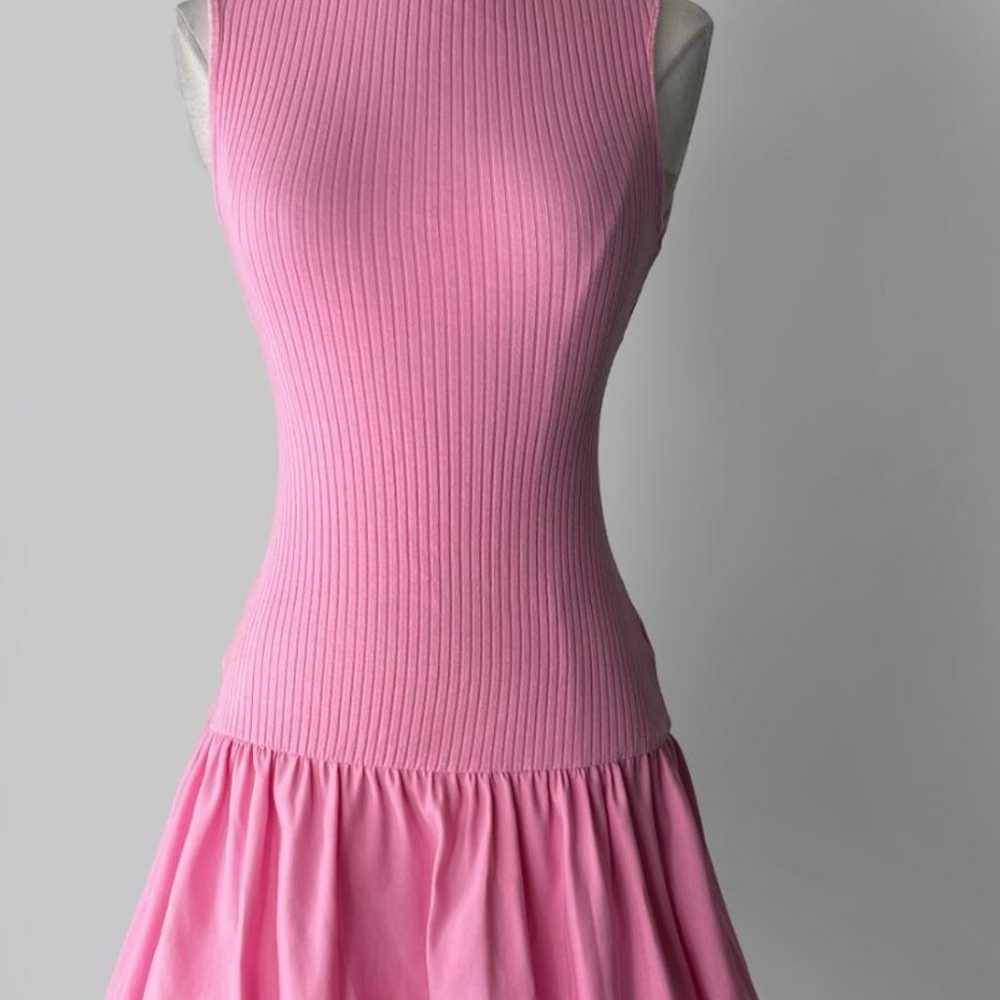 Zara Pink Ribbed Balloon Bubble Dress - image 1