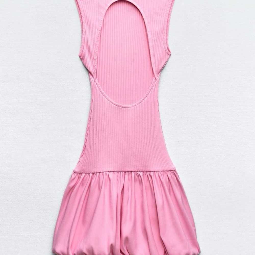 Zara Pink Ribbed Balloon Bubble Dress - image 2