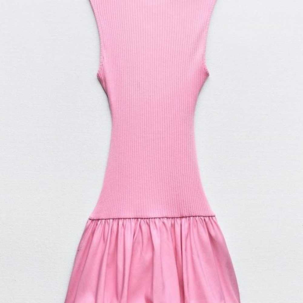 Zara Pink Ribbed Balloon Bubble Dress - image 3