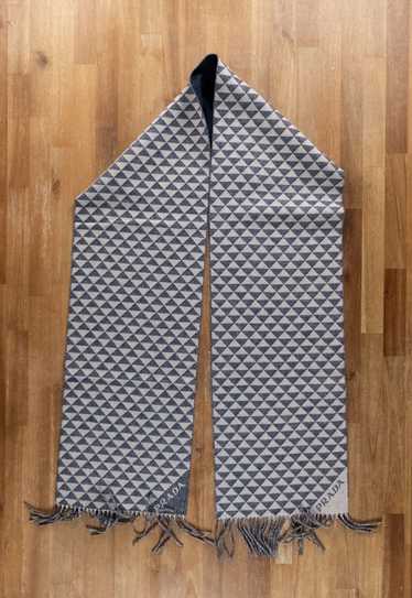 Prada PRADA gray blue triangle symbol wool cashmer