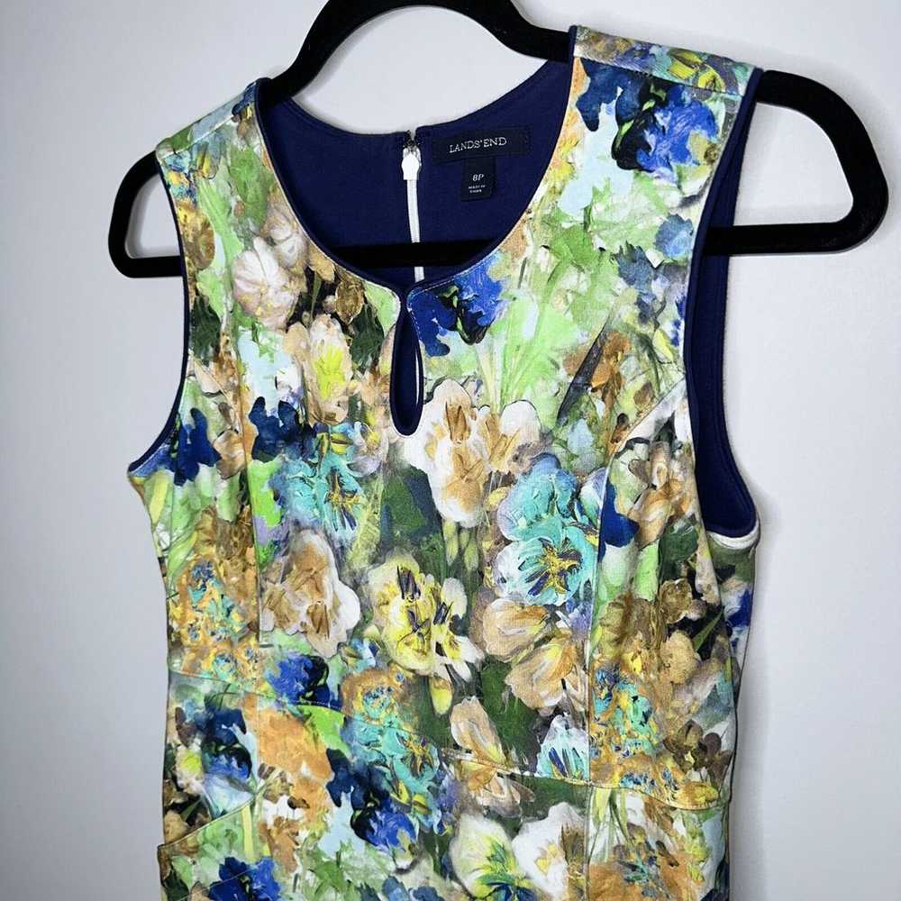 Lands’ End Women’s Floral Watercolor Ponte Knit D… - image 2