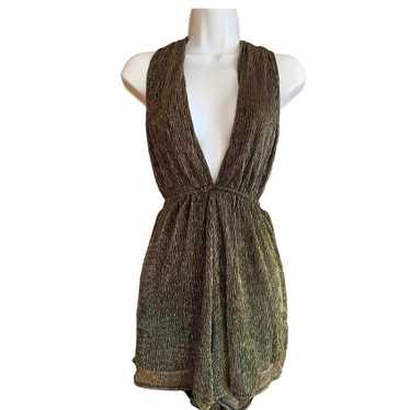 Medium Luxxel Romper 80's Disco Style Glam Gold Pl