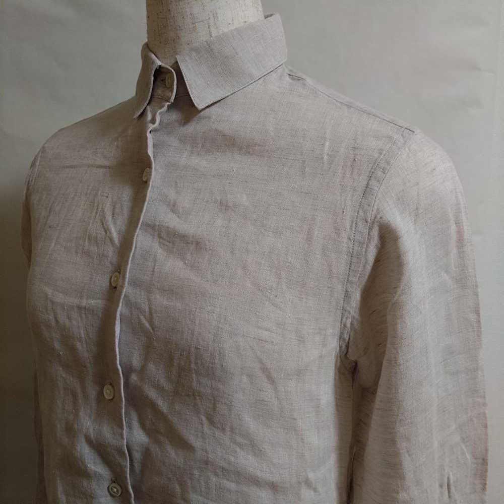 (INED) Linen Shirt Linen 100 Top Long Sleeve Abso… - image 2