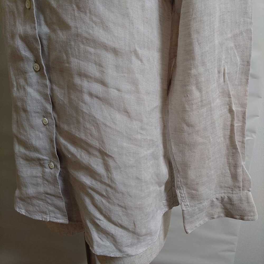 (INED) Linen Shirt Linen 100 Top Long Sleeve Abso… - image 3