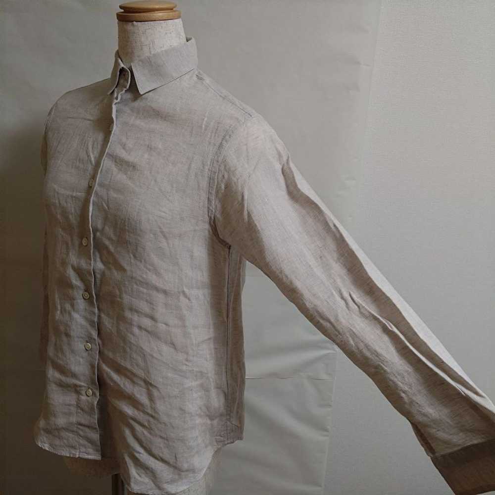 (INED) Linen Shirt Linen 100 Top Long Sleeve Abso… - image 5