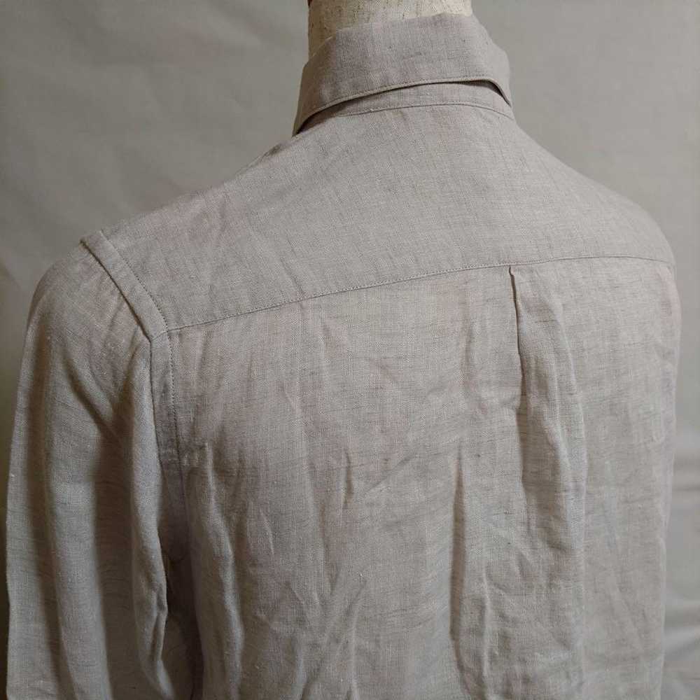 (INED) Linen Shirt Linen 100 Top Long Sleeve Abso… - image 7