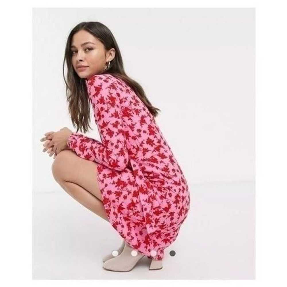 ASOS | QED London Pink and Red Soft Touch Wrap Dr… - image 1