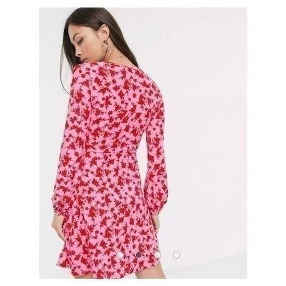 ASOS | QED London Pink and Red Soft Touch Wrap Dr… - image 4