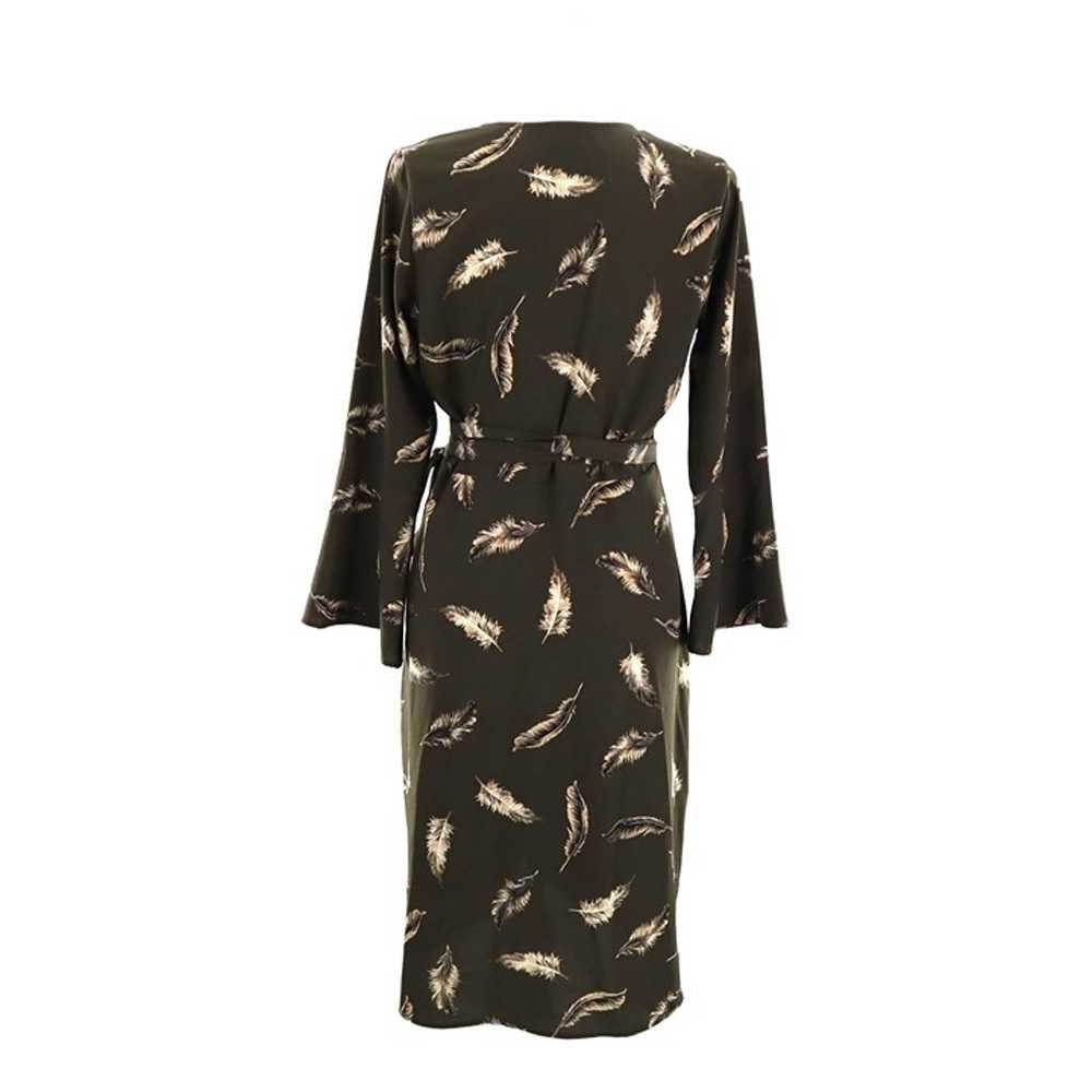 Veronica M. Feather Wrap Dress Women's M Olive Gr… - image 3