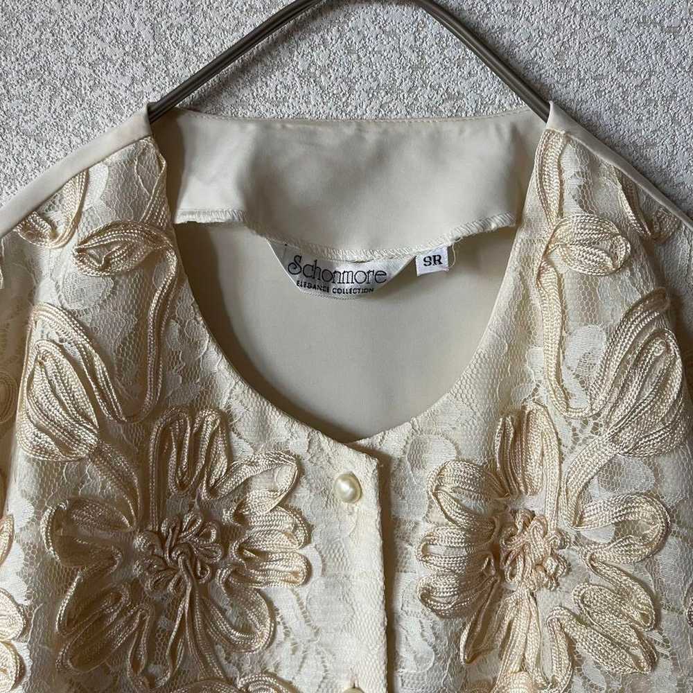 【Vintage】Blouse Shirt Flower pattern Showa retro - image 4