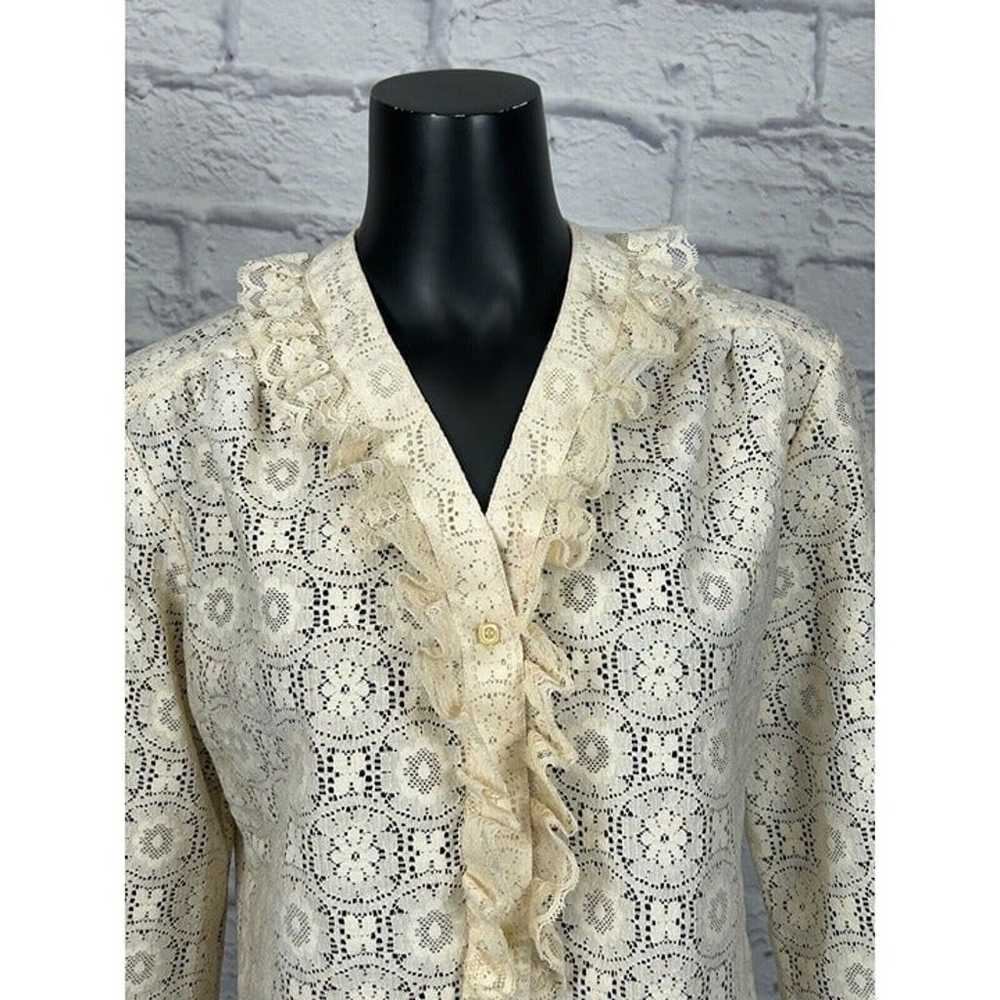 Vintage 70's Women's Button Up Shirt Long Sleeve … - image 2