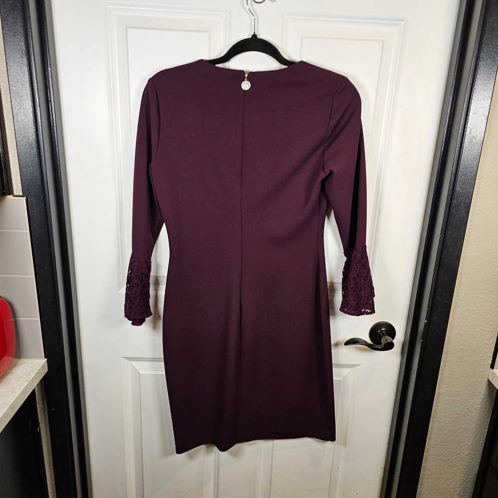 Tommy Hilfiger Elegant Aubergine Crepe Sheath Dre… - image 2