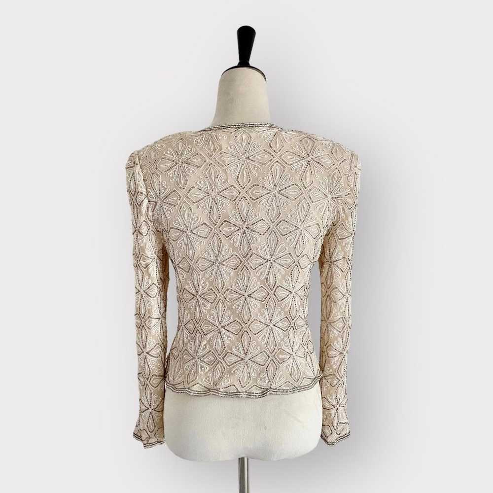 Sténay Vintage Sequin Top Beige  Size S - image 4