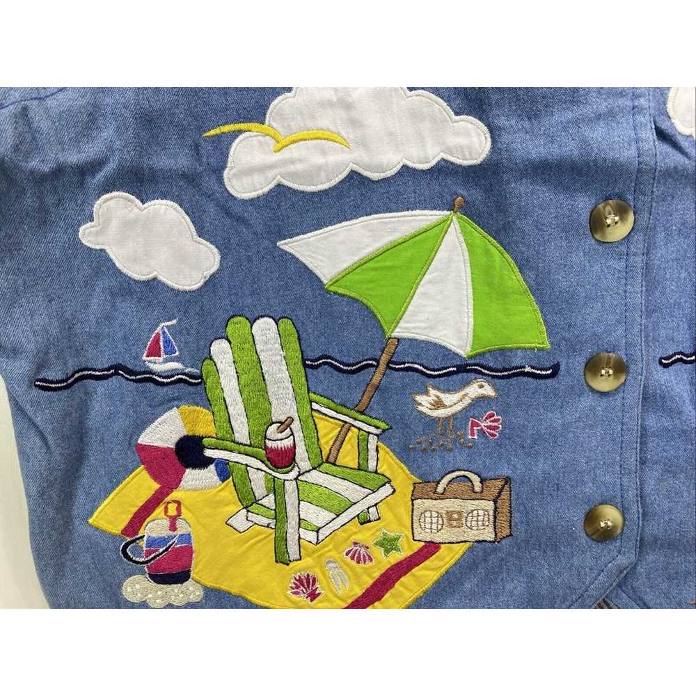 90’s Westbound Casual Embroidered Beach Theme Ves… - image 3