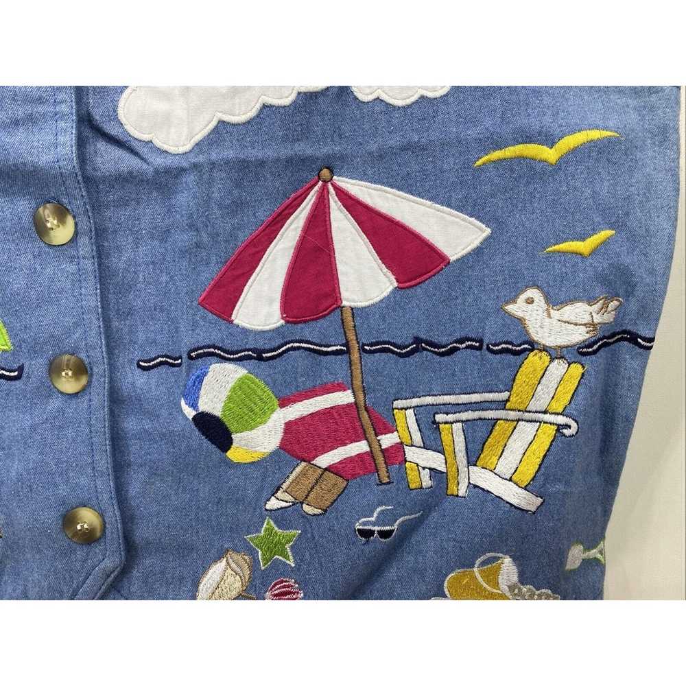 90’s Westbound Casual Embroidered Beach Theme Ves… - image 4