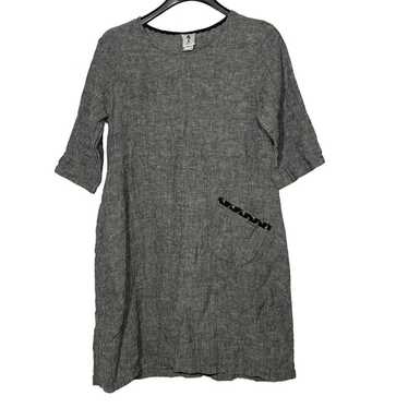 Yasuko Vintage Cotton Lagenlook Tunic Black White 