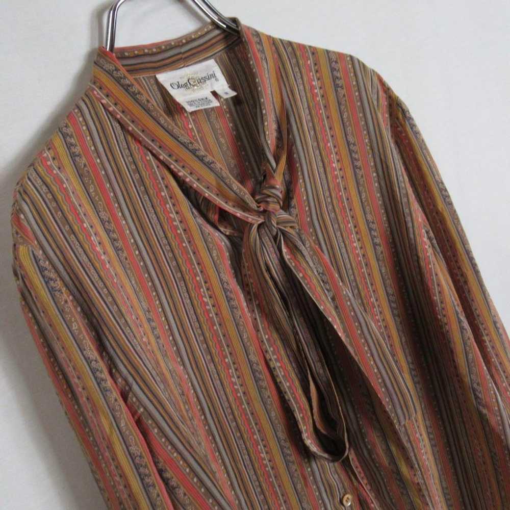 90s vintage silk blouse shirt with ribbon design … - image 3