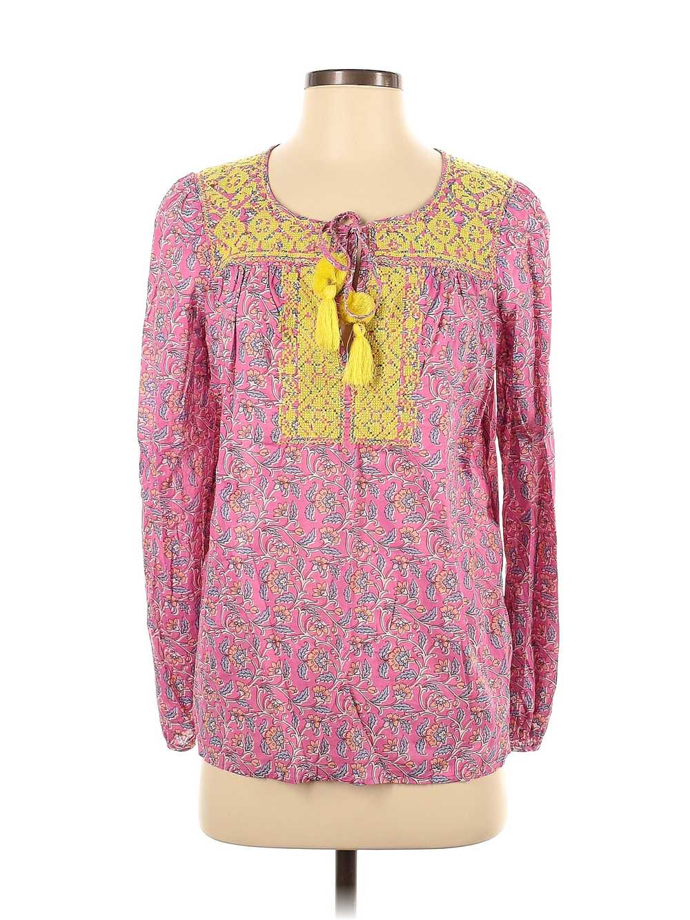 J.Crew Women Pink Long Sleeve Blouse S - image 1