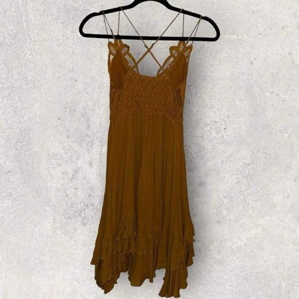 Free People Adella Rust Slip Dress- Size Small - image 2