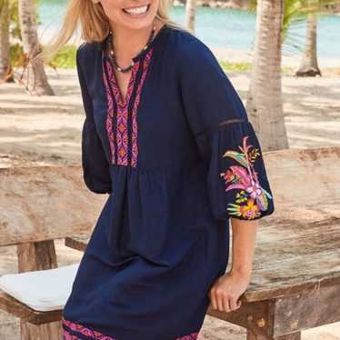 Tommy Bahama Womens Navy Lucia Tropical Embroider… - image 1